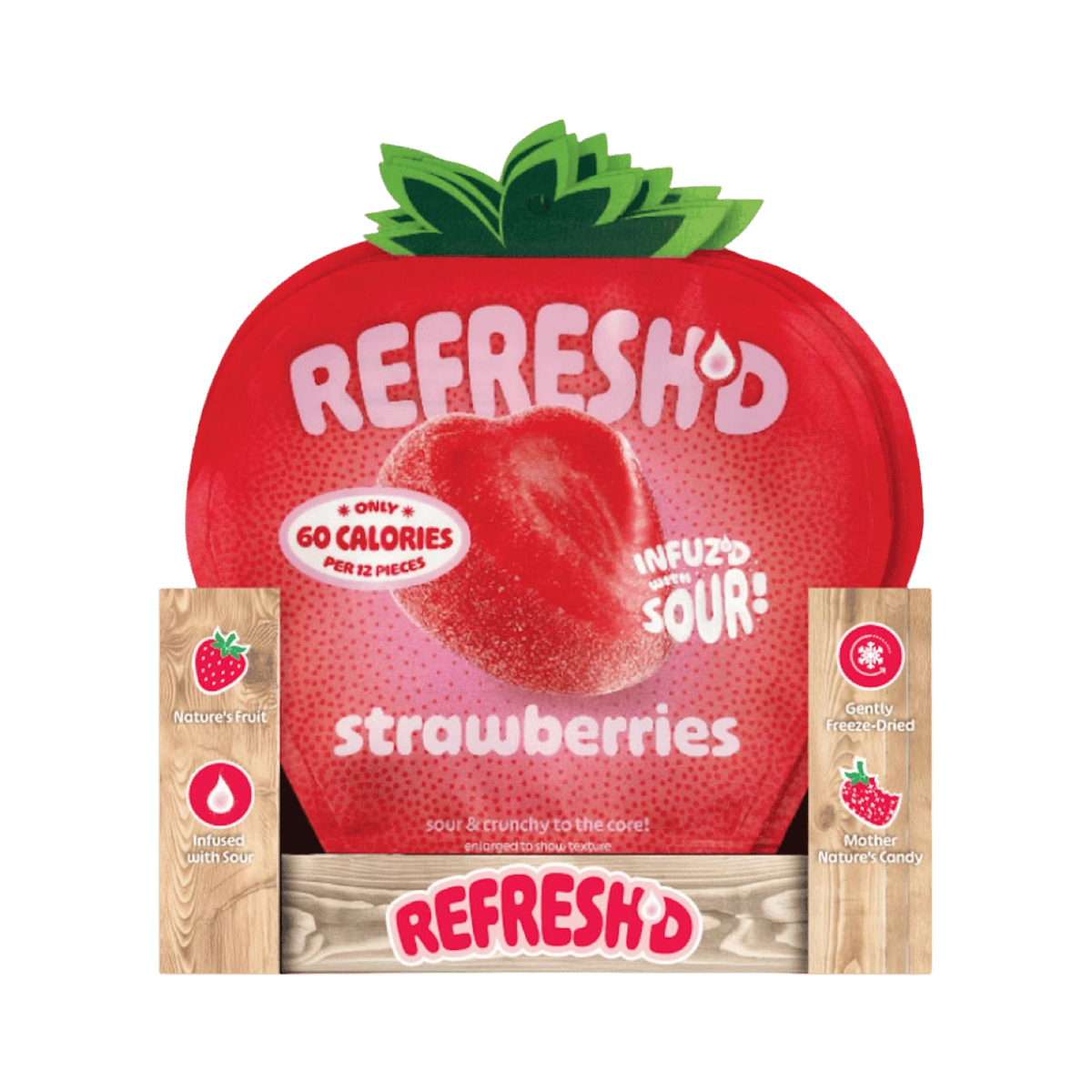 Shelf carton, sour freeze-dried strawberries