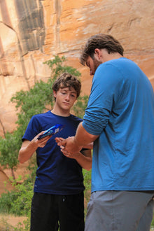 Hike, handing over the pack, sour freeze-dried blueberries