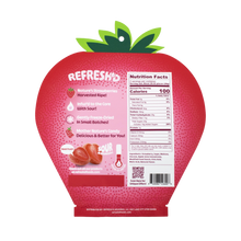 Sour freeze-dried strawberries, pouch back with the panel