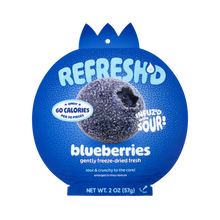 Sour freeze-dried blueberries, pouch front
