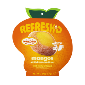 Sour freeze-dried mangos pouch