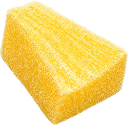 A single freeze-dried sour pineapple piece